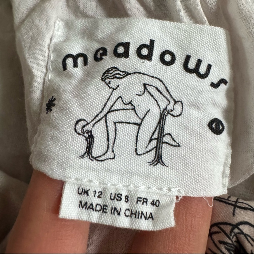 Meadows midi skirt button front organic cotton floral cottage pleated ruffle 8 - Picture 2 of 10